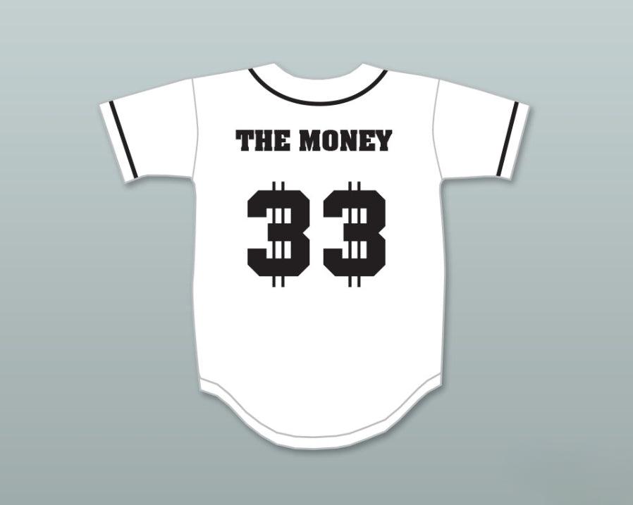 Custom Any Name Number S MCMAHON THE MONEY 33 WHITE BUTTON DOWN BASEBALL JERSEY Top Stitched S-6XL