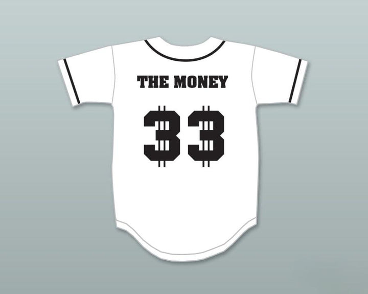 Custom Any Name Number S MCMAHON THE MONEY 33 WHITE BUTTON DOWN BASEBALL JERSEY Top Stitched S-6XL