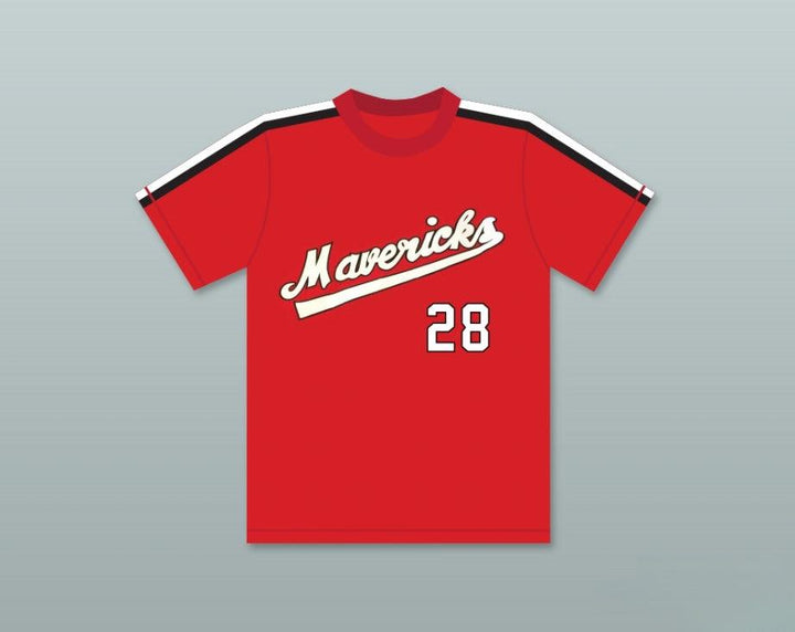 Custom Any Name Number KURT RUSSELL 28   RED BASEBALL JERSEY THE BATTERED BASTARDS OF BASEBALL Top Stitched S-6XL