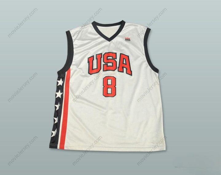CUSTOM ANY Name Number KOBE BRYANT 8 TEAM USA WHITE BASKETBALL JERSEY Top Stitched S-6XL