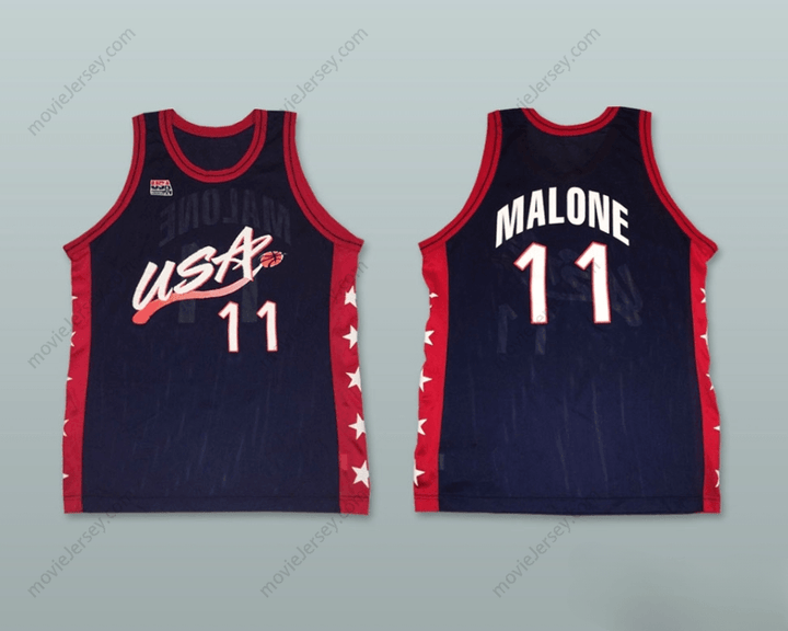 CUSTOM ANY Name Number 1996 KARL MALONE 11 USA TEAM AWAY BASKETBALL JERSEY Top Stitched S-6XL