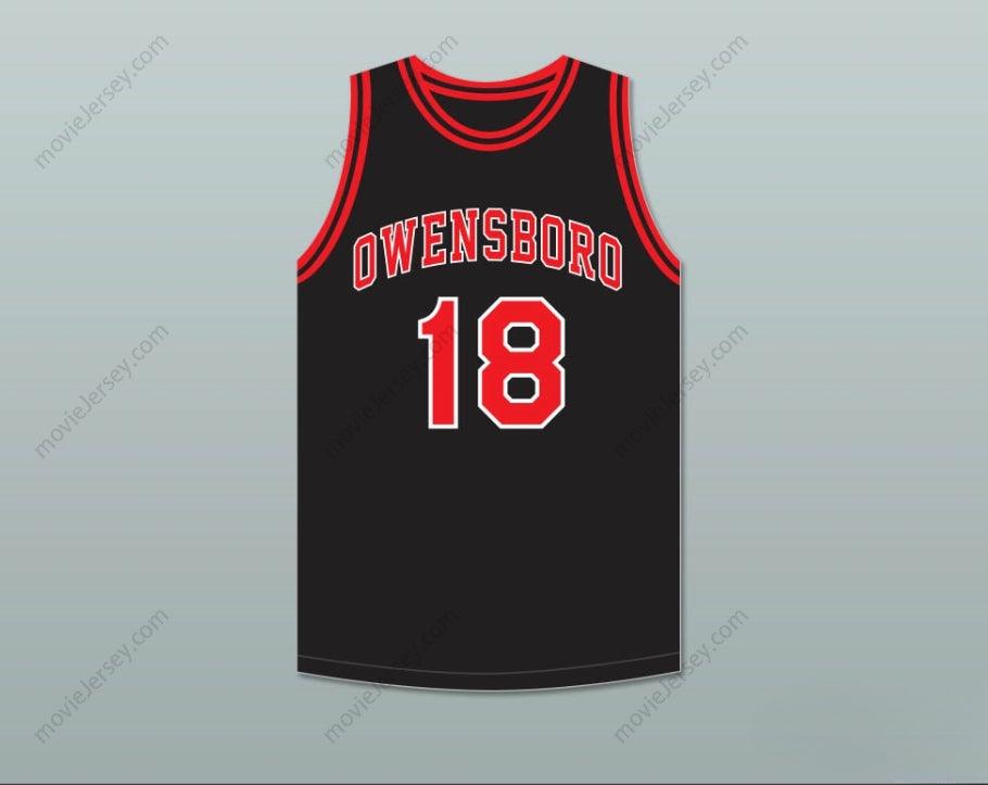 CUSTOM ANY Name Number CLIFF HAGAN 18 OWENSBORO HIGH SCHOOL RED DEVILS BLACK BASKETBALL JERSEY 2 Top Stitched S-6XL