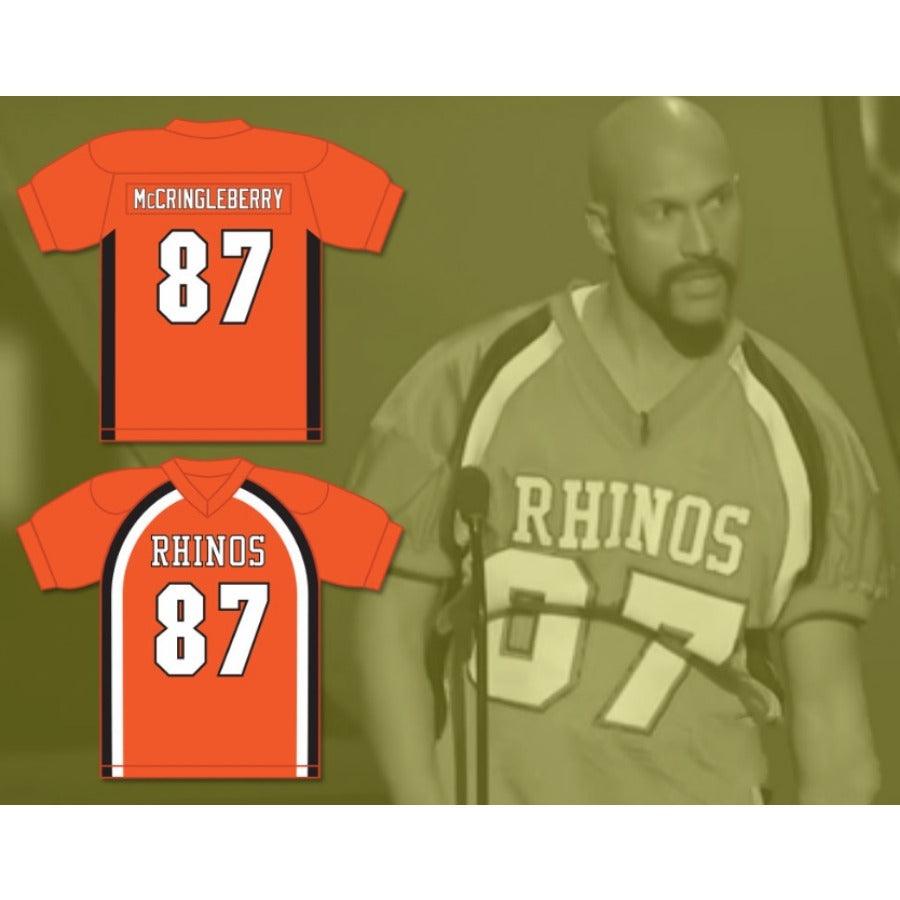 CUSTOM ANY Name Number HINGLE MCCRINGLEBERRY 87 RHINOS FOOTBALL JERSEY WITH PATCHES KEY PEELE Top Stitched S-6XL