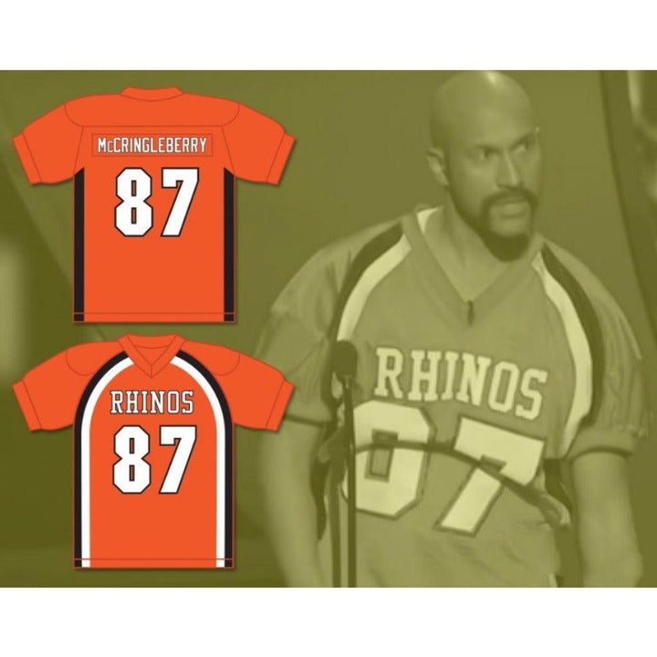 CUSTOM ANY Name Number HINGLE MCCRINGLEBERRY 87 RHINOS FOOTBALL JERSEY WITH PATCHES KEY PEELE Top Stitched S-6XL