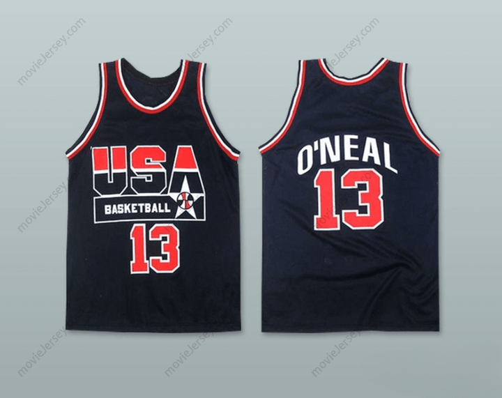 CUSTOM ANY Name Number SHAQUILLE O'NEAL 13 USA AWAY BASKETBALL JERSEY Top Stitched S-6XL