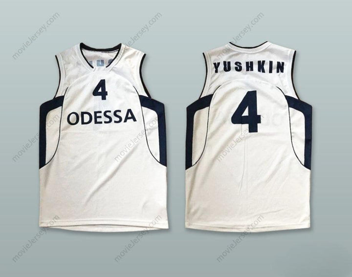 CUSTOM ANY Name Number YUSHKIN 4 BC ODESSA UKRAINE WHITE BASKETBALL JERSEY Top Stitched S-6XL