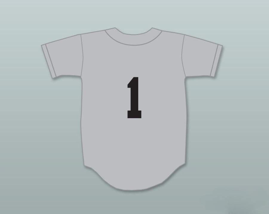 Custom Any Name Number JERRY ORBACH CHARLEY PEGLER 1   GRAY BASEBALL JERSEY BREWSTER'S MILLIONS Top Stitched S-6XL