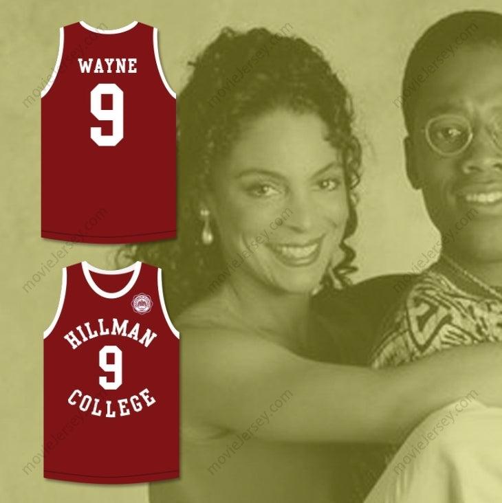CUSTOM ANY Name Number DWAYNE WAYNE 9 HILLMAN COLLEGE MAROON BASKETBALL JERSEY WITH EAGLE PATCH Top Stitched S-6XL