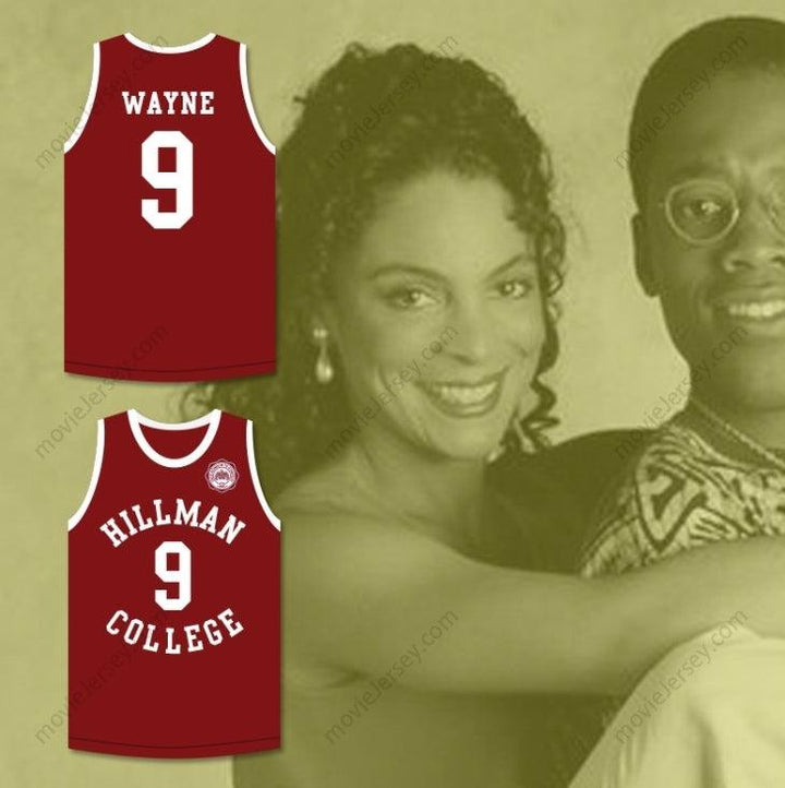 CUSTOM ANY Name Number DWAYNE WAYNE 9 HILLMAN COLLEGE MAROON BASKETBALL JERSEY WITH EAGLE PATCH Top Stitched S-6XL