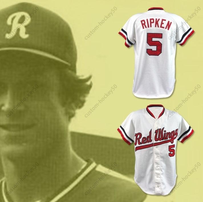 Custom Any Name Number CAL RIPKEN JR 5 ROCHESTER RED WINGS BASEBALL JERSEY STITCH SEWN NEW Top Stitched S-6XL