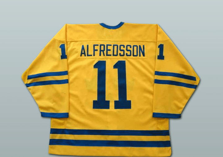 Custom Any Name Number Daniel Alfredsson World Cup Team Sweden Team Hockey Jersey Top Stitched S-6XL