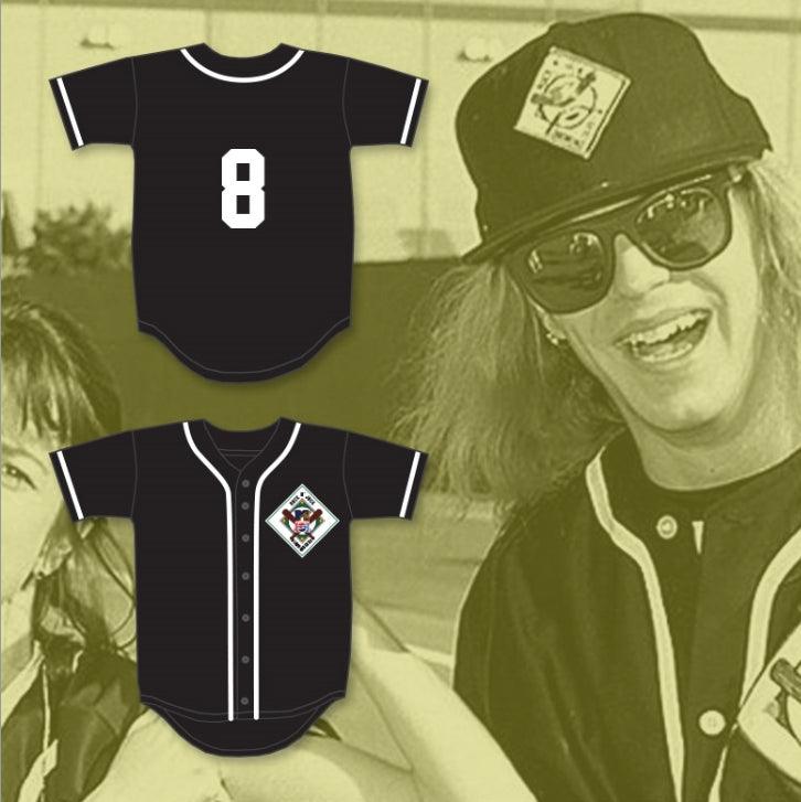 Custom Any Name Number BRET MICHAELS 8 AARDVARKS BASEBALL JERSEY 1ST ANNUAL ROCK N' JOCK DIAMOND DERBY 1990 Top Stitched S-6XL