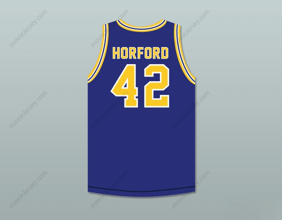 CUSTOM ANY Name Number AL HORFORD 42 GRAND LEDGE HIGH SCHOOL COMETS NAVY BLUE BASKETBALL JERSEY 2 Top Stitched S-6XL