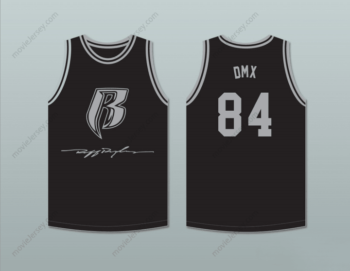 CUSTOM ANY Name Number DMX 84 ROUGH RYDERS BLACK BASKETBALL JERSEY 2 Top Stitched S-6XL