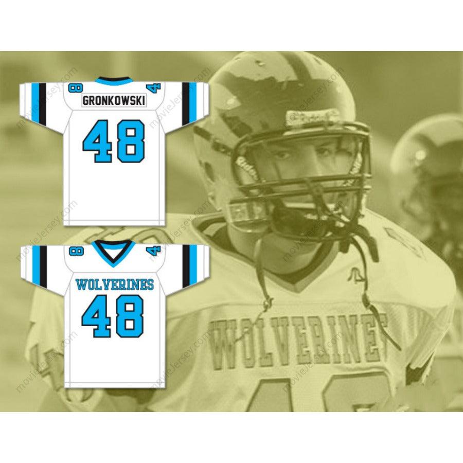 CUSTOM ANY Name Number ROB GRONKOWSKI 48 WOODLAND HILLS HIGH SCHOOL WOLVERINES Football Jersey Top Stitched S-6XL