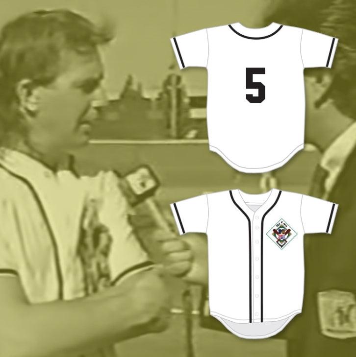 Custom Any Name Number KEVIN COSTNER 5 SALAMANDERS BASEBALL JERSEY 1ST ANNUAL ROCK N' JOCK DIAMOND DERBY 1990 Top Stitched S-6XL
