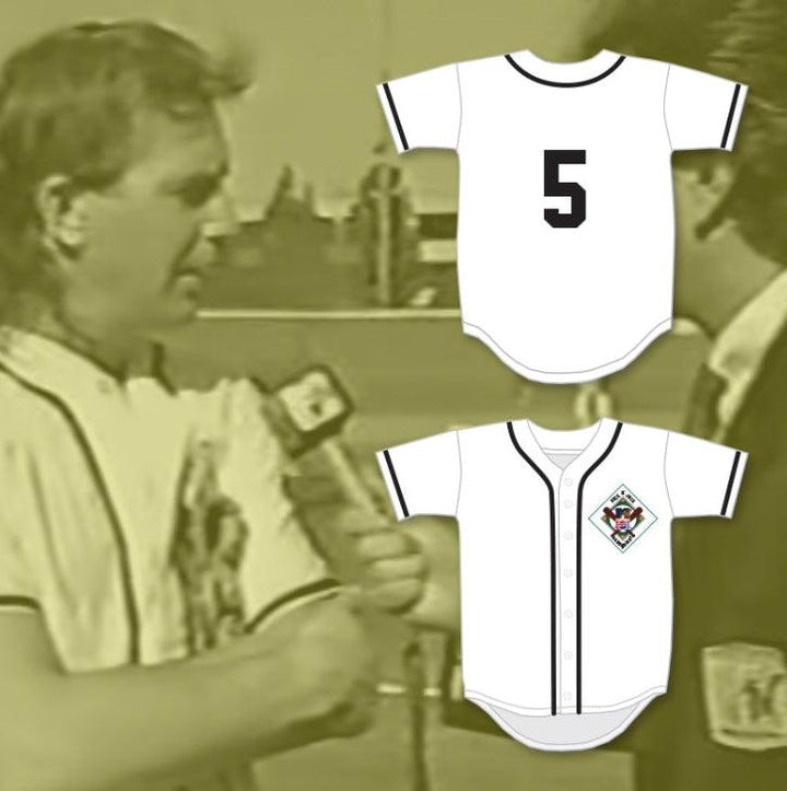 Custom Any Name Number KEVIN COSTNER 5 SALAMANDERS BASEBALL JERSEY 1ST ANNUAL ROCK N' JOCK DIAMOND DERBY 1990 Top Stitched S-6XL