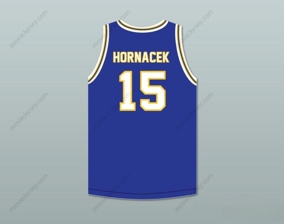CUSTOM ANY Name Number JEFF HORNACEK 15 LYONS TOWNSHIP HIGH SCHOOL LIONS ROYAL BLUE BASKETBALL JERSEY 2 Top Stitched S-6XL