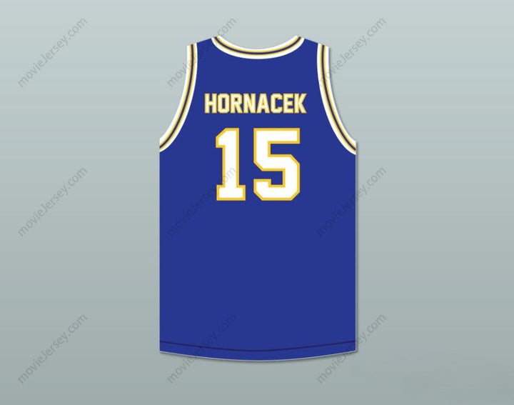 CUSTOM ANY Name Number JEFF HORNACEK 15 LYONS TOWNSHIP HIGH SCHOOL LIONS ROYAL BLUE BASKETBALL JERSEY 2 Top Stitched S-6XL