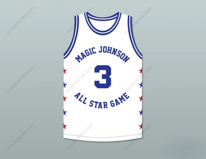CUSTOM ANY Name Number REX CHAPMAN 3 MAGIC JOHNSON ALL STAR GAME WHITE BASKETBALL JERSEY 1990 MIDSUMMER NIGHT'S MAGIC CHARITY EVENT Top Stitched S-6XL