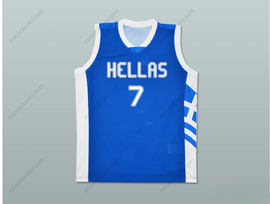 CUSTOM ANY Name Number GREECE VASSILIS SPANOULIS 7 BASKETBALL JERSEY STITCH SEWN ANY PLAYER Top Stitched S-6XL