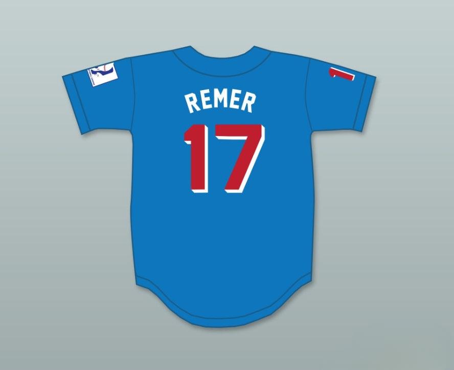 Custom Any Name Number DOUG REMER 17  BEERS DELUXE BASEKETBALL BLUE BASEBALL JERSEY Top Stitched S-6XL