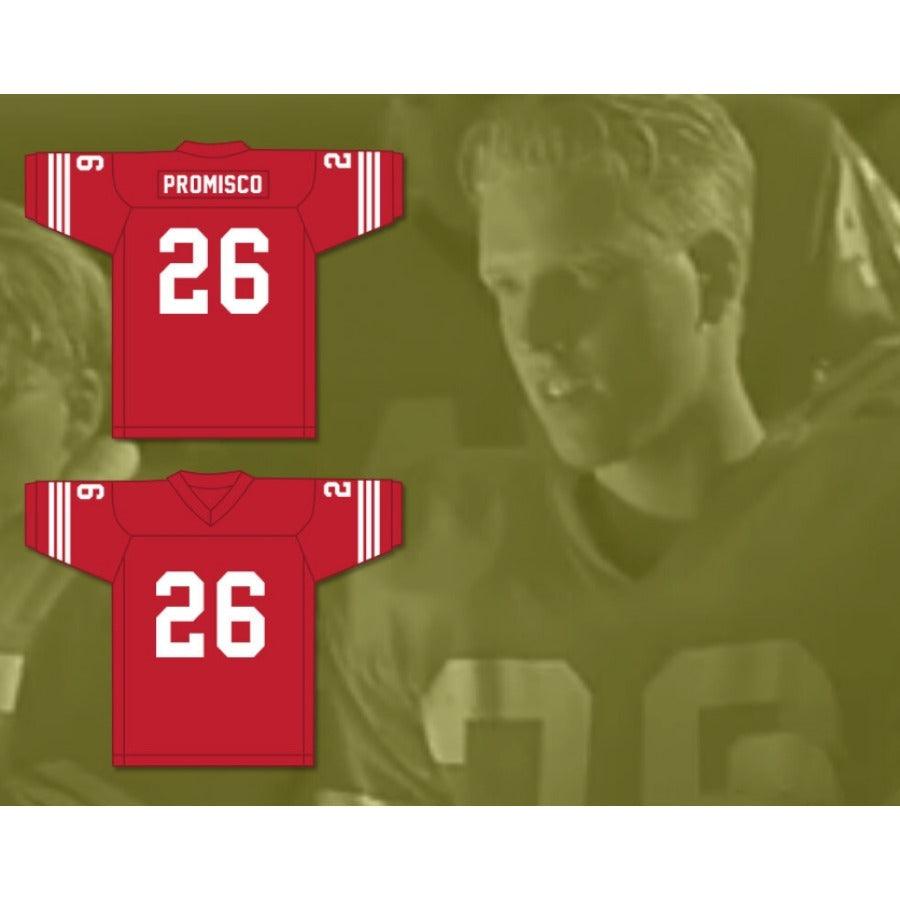 CUSTOM ANY Name WINDRUNNER DAVE PROMISCO 26 MUSTANGS HIGH SCHOOL RED FOOTBALL JERSEY Top Stitched S-6XL