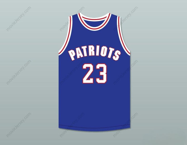 CUSTOM ANY Name Number NOAH GREGGORY 23 WILL FOSTER HIGH SCHOOL PATRIOTS BLUE BASKETBALL JERSEY THE RED SNEAKERS Top Stitched S-6XL