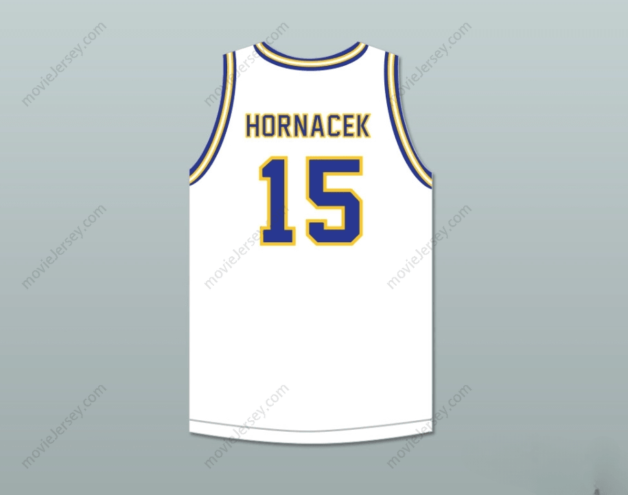 CUSTOM ANY Name Number JEFF HORNACEK 15 LYONS TOWNSHIP HIGH SCHOOL LIONS WHITE BASKETBALL JERSEY 2 Top Stitched S-6XL