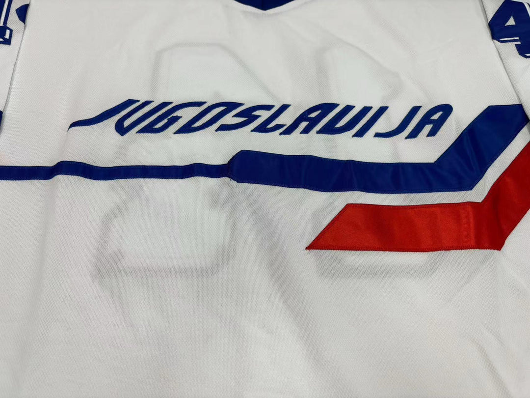 Custom Any Name Number 1991 Yugoslavia National Team White Hockey Jersey Top Stitched S-6XL