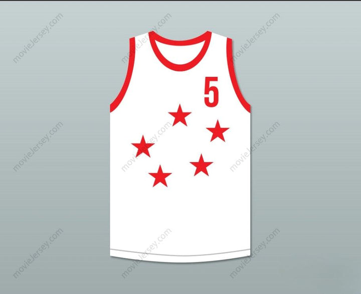 CUSTOM ANY Name Number FRED MORGAN 5 WHITE BASKETBALL JERSEY THE NEW BLACK EMANUELLE Top Stitched S-6XL