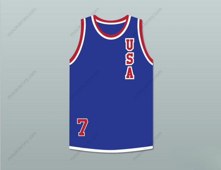 CUSTOM ANY Name Number LUSIA HARRIS 7 USA BLUE BASKETBALL JERSEY 2 Top Stitched S-6XL
