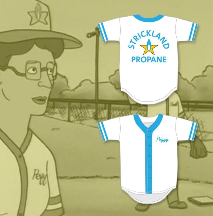 Custom Any Name Number PEGGY HILL STRICKLAND PROPANE SOFTBALL TEAM BASEBALL JERSEY Top Stitched S-6XL