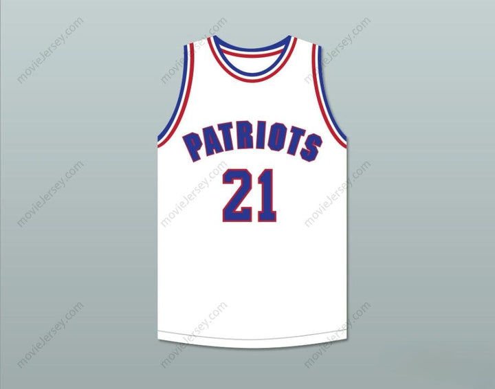 CUSTOM ANY Name Number KHALIL ROBINSON 21 WILL FOSTER HIGH SCHOOL PATRIOTS WHITE BASKETBALL JERSEY THE RED SNEAKERS Top Stitched S-6XL