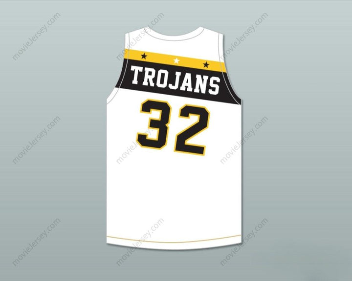 CUSTOM ANY Name Number DRAYMOND GREEN 32 SAGINAW HIGH SCHOOL TROJANS WHITE BASKETBALL JERSEY 1 Top Stitched S-6XL