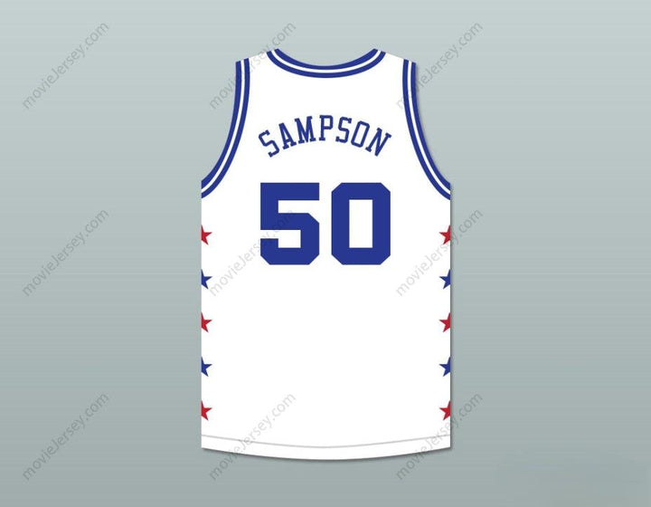 CUSTOM ANY Name Number RALPH SAMPSON 50 MAGIC JOHNSON ALL STAR GAME WHITE BASKETBALL JERSEY 1986 MIDSUMMER NIGHT'S MAGIC CHARITY EVENT Top Stitched S-6XL