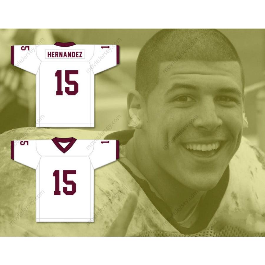 CUSTOM ANY Name Number CUSTOM AARON HERNANDEZ 15 BRISTOL CENTRAL RAMS MAROON FOOTBALL JERSEY VERSION Top Stitched S-6XL