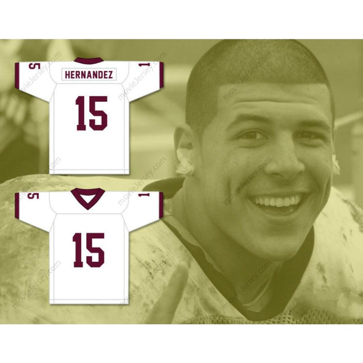 CUSTOM ANY Name Number CUSTOM AARON HERNANDEZ 15 BRISTOL CENTRAL RAMS MAROON FOOTBALL JERSEY VERSION Top Stitched S-6XL