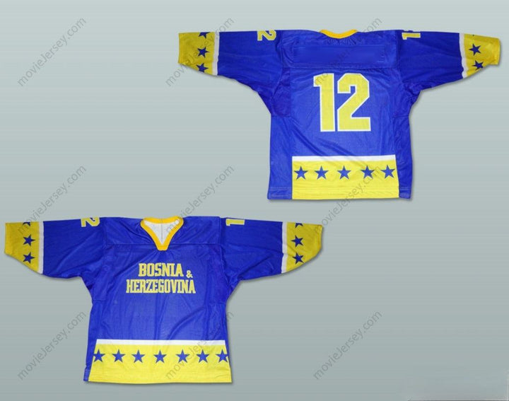 Custom Any Name Number Bosnia and Herzegovina National Team Blue Hockey Jersey Any Player or Number Stitched Top Stitched S-6XL