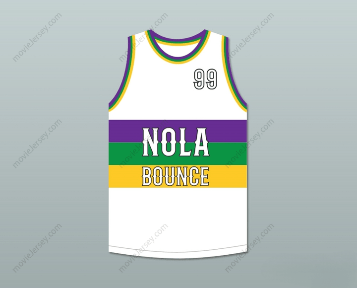 CUSTOM ANY Name Number BIG FREEDIA 99 NOLA BOUNCE WHITE BASKETBALL JERSEY Top Stitched S-6XL