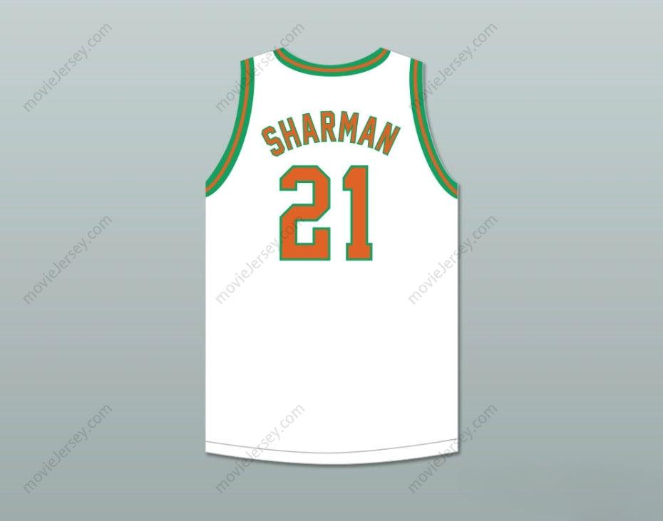 CUSTOM ANY Name Number BILL SHARMAN 21 PORTERVILLE HIGH SCHOOL PANTHERS WHITE BASKETBALL JERSEY 1 Top Stitched S-6XL