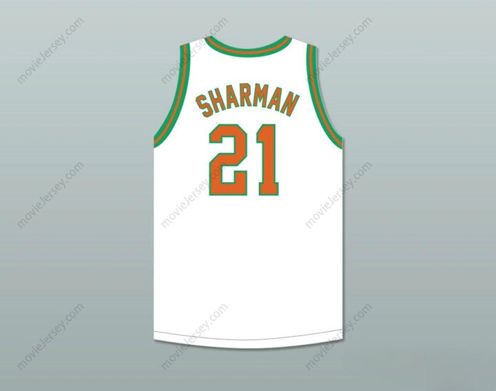 CUSTOM ANY Name Number BILL SHARMAN 21 PORTERVILLE HIGH SCHOOL PANTHERS WHITE BASKETBALL JERSEY 1 Top Stitched S-6XL
