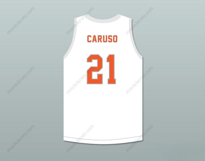 CUSTOM ANY Name Number ALEX CARUSO 21 TEXAS D1 AMBASSADORS  WHITE BASKETBALL JERSEY 2 Top Stitched S-6XL