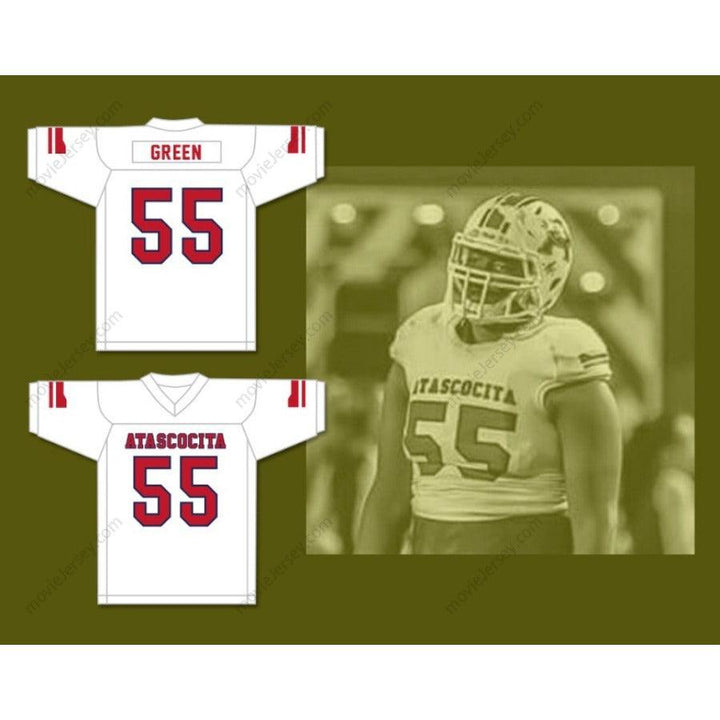 CUSTOM ANY Name Number KENYON GREEN 55 ATASCOCITA HIGH SCHOOL  Football Jersey Top Stitched S-6XL