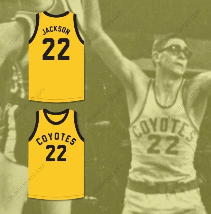CUSTOM ANY Name Number PHIL JACKSON 22  HIGH SCHOOL COYOTES YELLOW BASKETBALL JERSEY Top Stitched S-6XL