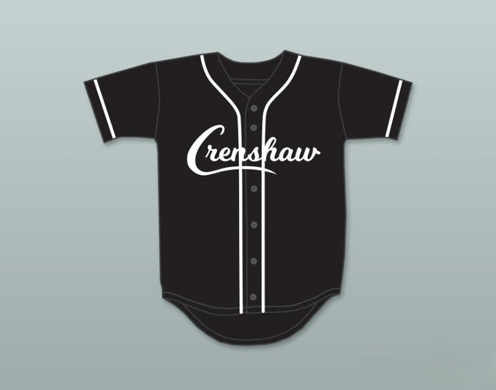 Custom Any Name Number NIPSEY HUSSLE 33 CRENSHAW BLACK BASEBALL JERSEY Top Stitched S-6XL