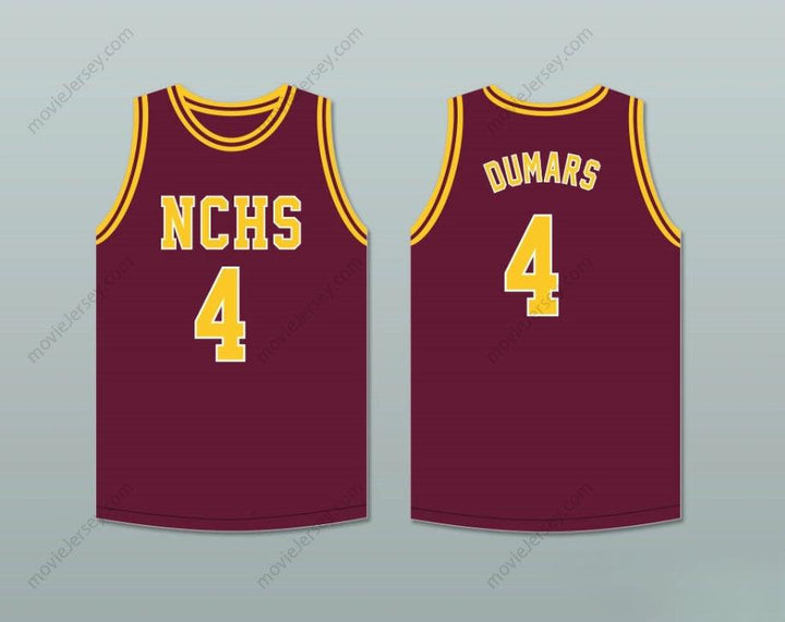 CUSTOM ANY Name Number JOE DUMARS 4  CENTRAL HIGH SCHOOL CHIEFS MAROON BASKETBALL JERSEY 2 Top Stitched S-6XL