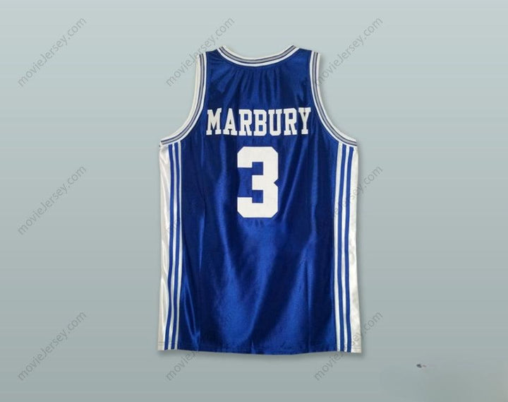CUSTOM ANY Name Number STEPHON MARBURY 3 ABRAHAM HIGH SCHOOL RAILSPLITTERS NAVY BLUE BASK ETBALL JERSEY Top Stitched S-6XL
