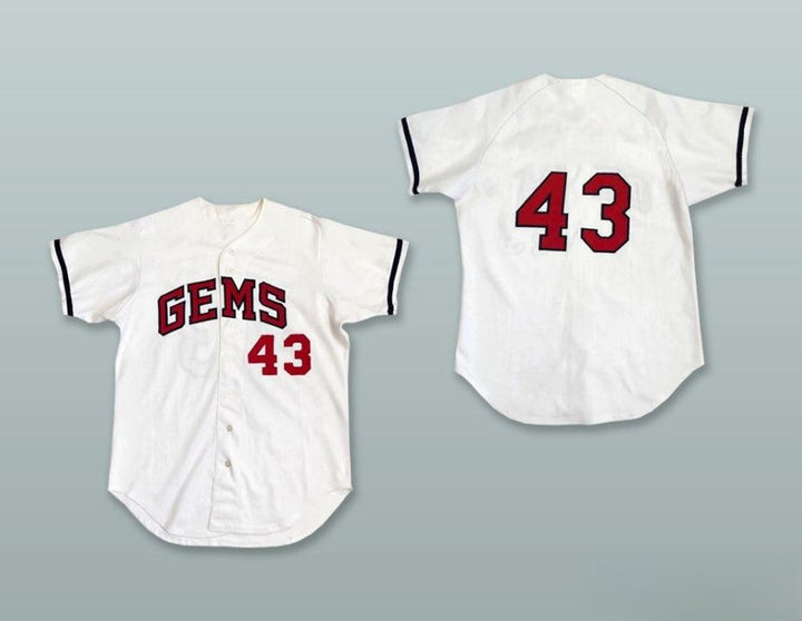 Custom Any Name Number FALLS GEMS 43 WHITE BASEBALL JERSEY Top Stitched S-6XL
