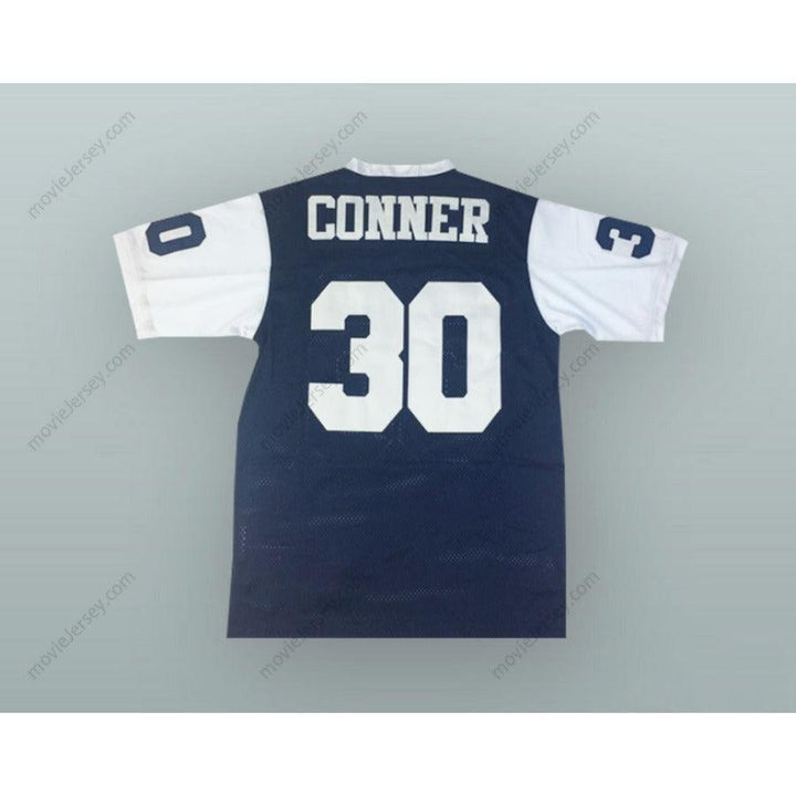 CUSTOM ANY Name Number JAMES CONNER 30 MCDOWELL HIGH SCHOOL TROJANS NAVY BLUE FOOTBALL JERSEY Top Stitched S-6XL